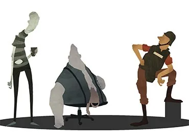 Colors for the characters - made by Ditte Ludvigsen
