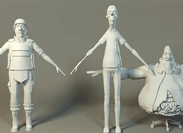 3D lineup of the retopogized character models from Maya - made by various team members